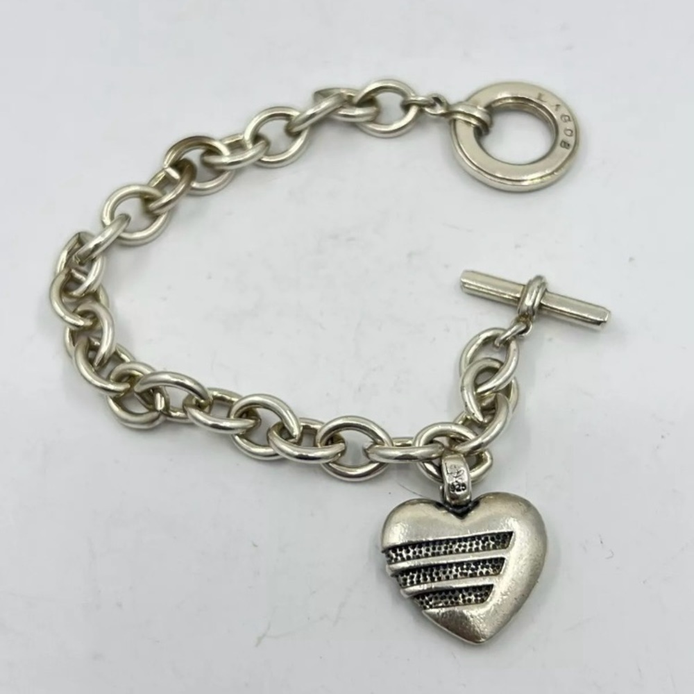 LAGOS Silver Toggle Clasp Bracelet with Heart Charm - Picture 6 of 11